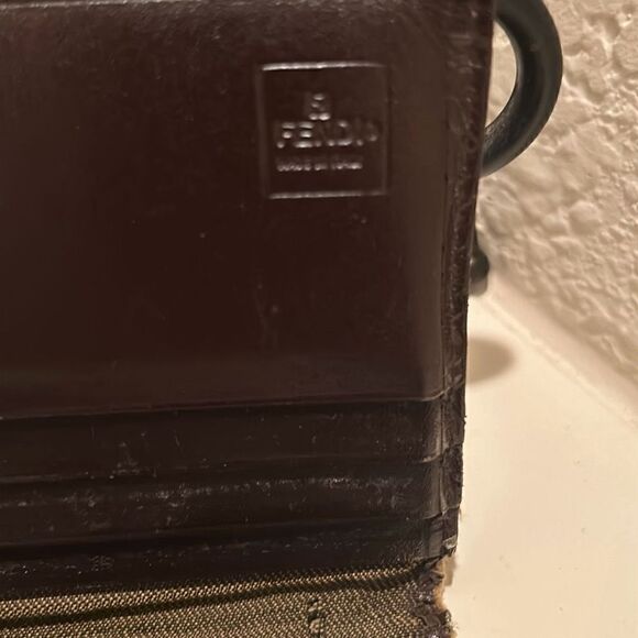 Fendi Women's Long Wallet Brown Zucca Logo Print Silver Clasp Closure - Picture 9 of 14
